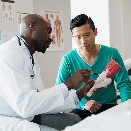 A doctor answers a patient's questions