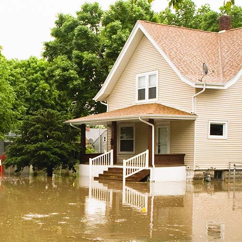A flooded home