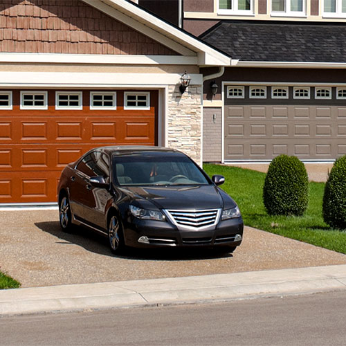 A car parked in a driveway