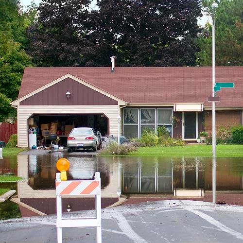 A flooded home